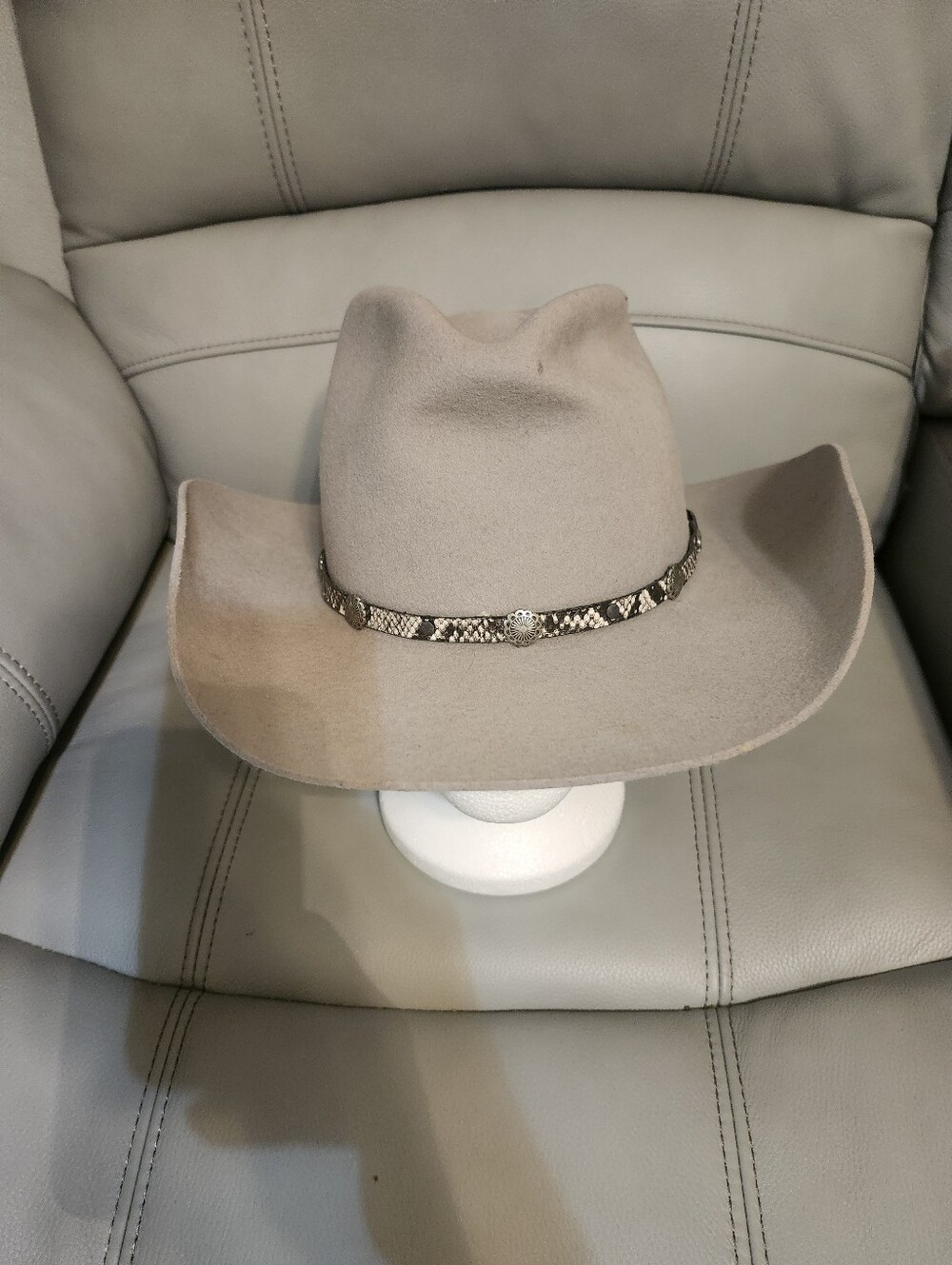 Charlie Horse Wool Blend Hat Western Hat with Snakeskin Band - Taupe